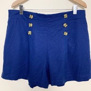 NWT!!! FOREVER 21 blue sailor shorts plus size 2X